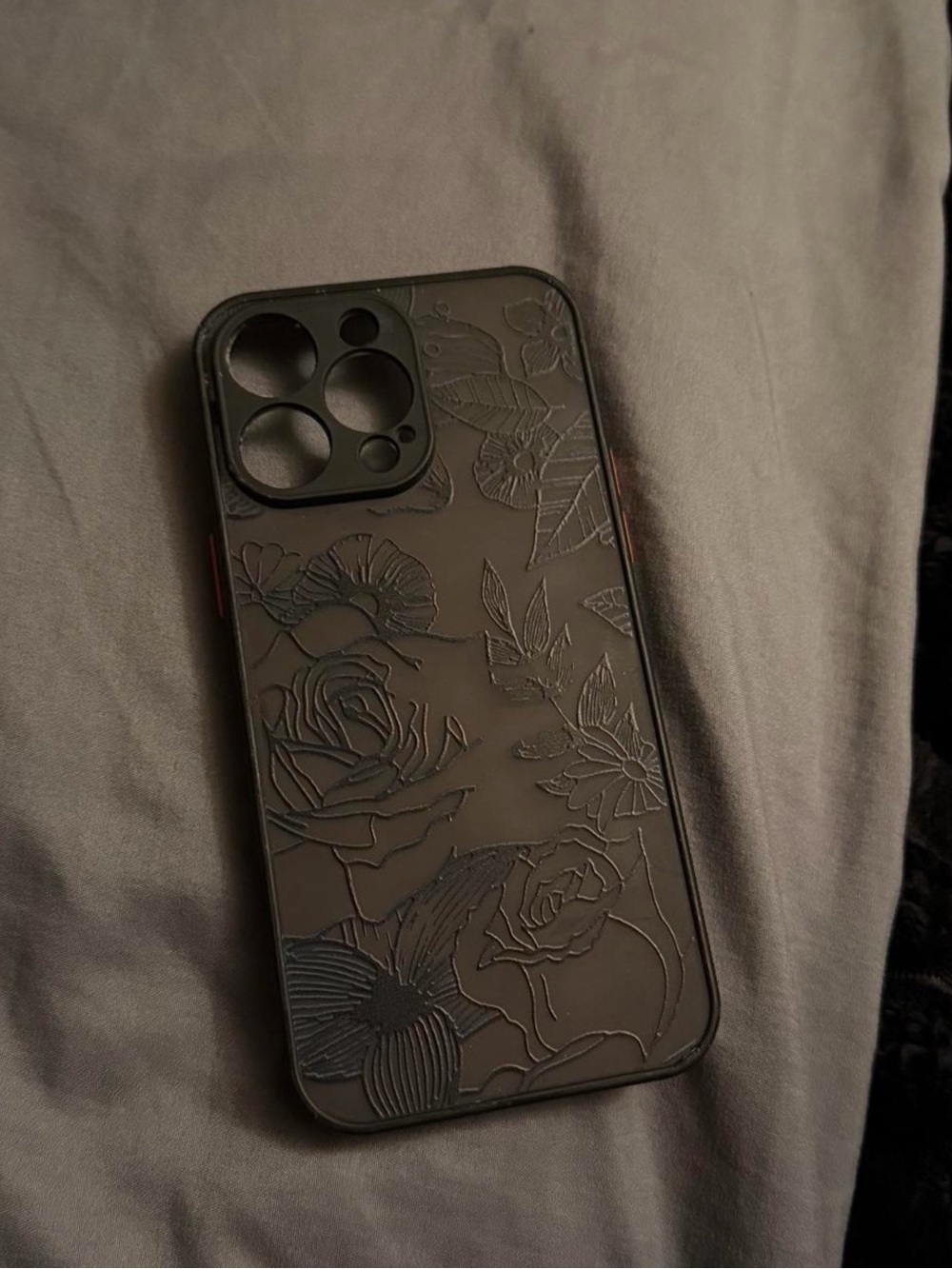 Amazon Black Embossed Floral Phone Case